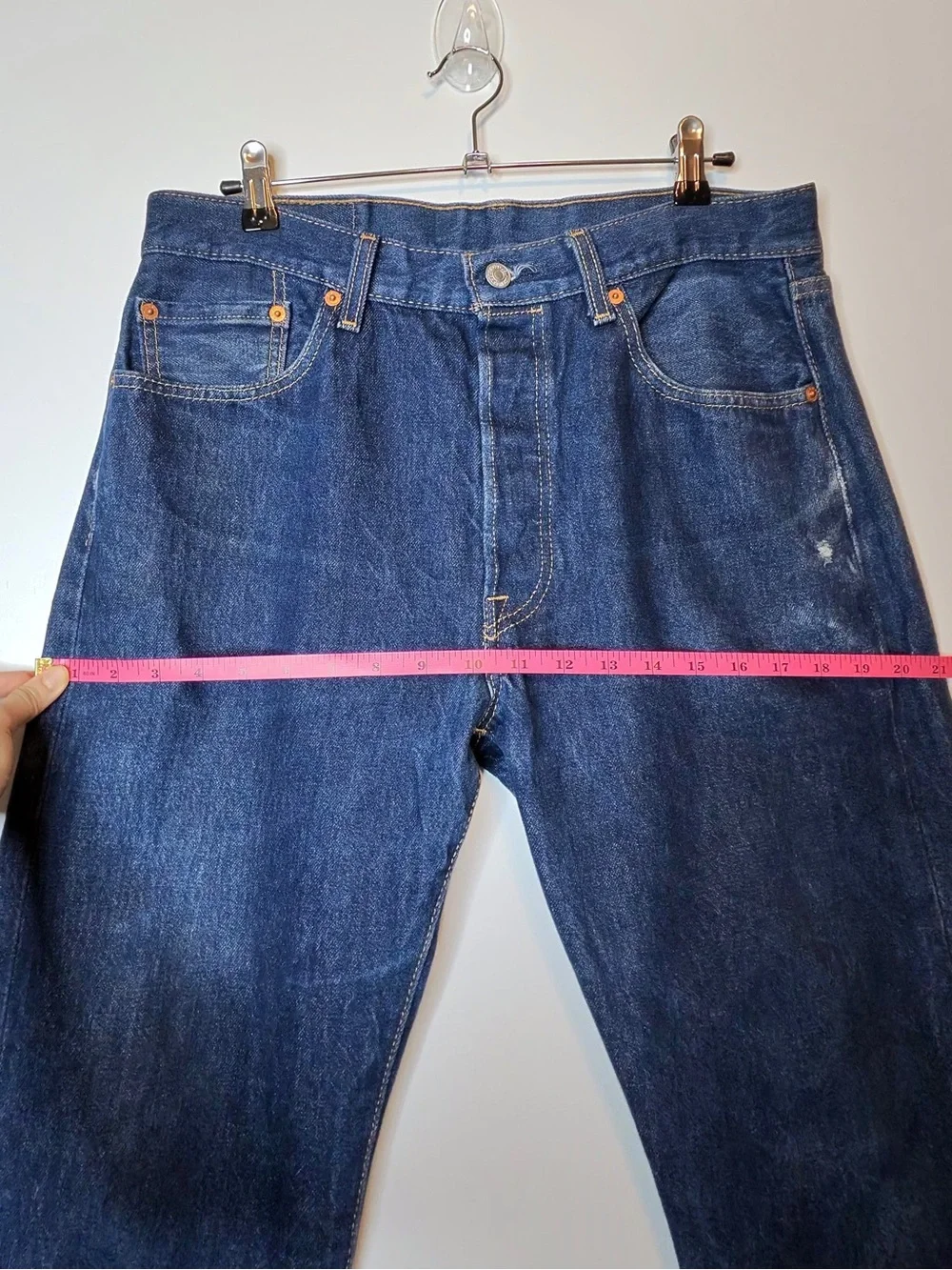 Levi's 501 Original Jeans Mens 34x32 Indigo Blue NEW Shrink-to-Fit Button Fly